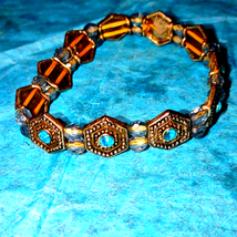 Vintage silver and blue rhinestone bracelet - $17.82