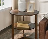 Large Round End Table, Rustic Beside Table With Umbrella Shaped Top, Tra... - $259.99