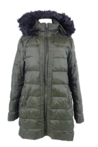 Ralph Lauren Puffer Coat Womens XL Down Hunter Green Hooded Fur Trim Long - $98.25