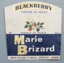 Marie Brizard Blackberry French Liqueur Bottle Label - $15.09
