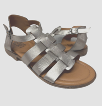 MIZ MOOZ WOMEN&#39;S ANKLE CLOSURE  SANDALS  SILVER 37EU / 7US  # A-14 - $39.95