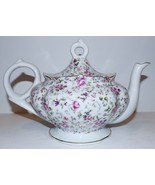VINTAGE LEFTON CHINA ROSE CHINTZ MUSICAL TEAPOT ~PLAYS MEMORIES FROM CATS~ - $60.70 CAD