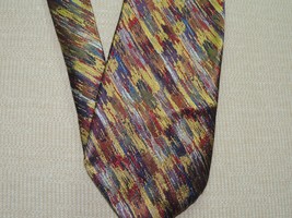 DeSantis Collection Italy Neck Tie/Necktie Silk mutli-color metalic 58&quot;x... - £9.86 GBP
