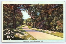 Postcard Greetings From Alexandria Indiana Scenic Tichnor Bros. - £2.82 GBP