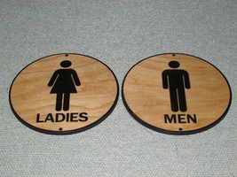 Ladies &amp; Men Restroom Set Round Signs - £19.57 GBP