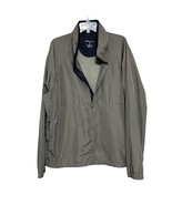Eddie Bauer Mens Windbreaker Jacket Gray XL Full Zip Embroidered Hoodie ... - £22.21 GBP