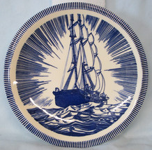 Vernon Kins Kent Rockwell Blue Moby Dick Salad Plate 7 1/2&quot;  USED - £32.28 GBP