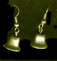 Funky Mini Liberty Bell EARRINGS-Teacher Patriotic Charm Costume Jewelry-GOLD - £3.86 GBP