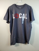 Raw State Local Graphic T Shirt Mens Size Medium Dark Gray 100% Cotton Pullover - £5.98 GBP