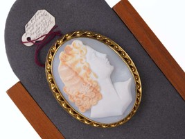 Large Antique 14k gold Shell Cameo b - £619.79 GBP