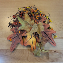 Fall Leaves Wall Hanging Autumn berries maple oak Leaf office deco Thank... - £7.69 GBP