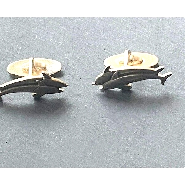 GEORG JENSEN  925 STERLING SILVER DOLPHIN CUFFLINKS SKY Item image 2