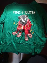 1X Pugs &amp; Kisses Green Shirt Long Sleeve - £11.82 GBP