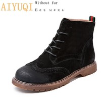 spring genuine leather female short boots suede women booties british lace retro trend thumb200
