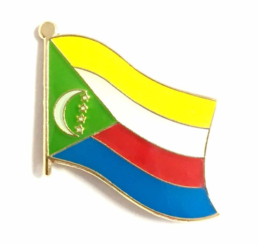 Pack of 3 Comoros Single Flag Lapel Pins  - $9.95