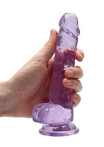 Realrock 7in realistic dildo w/ balls clear purple - £30.43 GBP