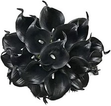 Floral Kingdom Usa 14&quot; Real Touch Latex Calla Lily Bunch Artificial, Black - £31.17 GBP