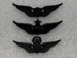 U.S. ARMY, AVIATION WINGS, BADGES, BASIC, SENIOR, MASTER, SET OF 3, SUBDUED - $14.85