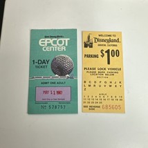 1985 Vintage Walt Disney World EPCOT Center 1-Day Ticket one adult &amp; Parking Tic - $35.00