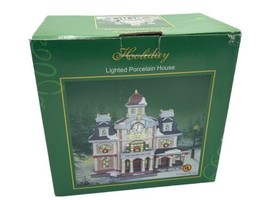 Christmas Village Grand Theater Lighted Porcelain House Holiday UL Porcelain - £23.97 GBP
