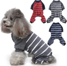 Puppy Stripped Pajamas Jumpsuit Red Medium - £25.47 GBP