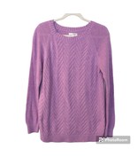 Women&#39;s Sonoma Purple Cableknit Long Sleeve Sweater Size Medium - £15.01 GBP