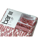 Bar III Marquee Euro Pillow Sham Set (2) 26 x 26" Red White Cotton 230 T... - $31.68