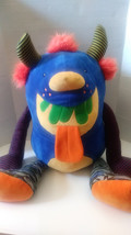 Mary Meyer Rare Plush Blue Monster Thugz Green Teeth Stripes Soft Stuffe... - $115.99