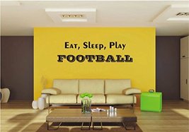 Picniva Eat Sleep Play Football Vinyl Wall Decal Football Big Room Decor Boys Sp - £6.97 GBP