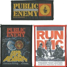 Public Enemy Run Dmc Fear 1990 Logo 1989 Leather 1988 3 X Woven Sew On Patches - £13.83 GBP