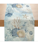Linen Sea Shell Starfish Table Runners - Coastal Decor - Ocean Sea Life ... - €19,70 EUR