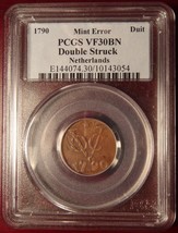 1790 Netherlands Duit Mint Error Double Struck PCGS VF30BN! - $499.99