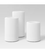 Threshold 3pc AA LED Plastic Flameless Pillar Candles White Timer Remote - $277.08 MXN