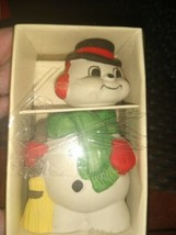 Vintage Unique Jasco One Piece Snowman Salt And Pepper In Box - £10.14 GBP