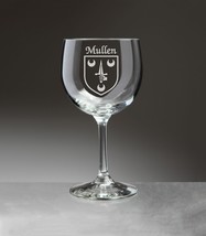 Mullen Irish Coat of Arms Red Wine Glasses - Set of 4 (Sand Etched) - £54.26 GBP