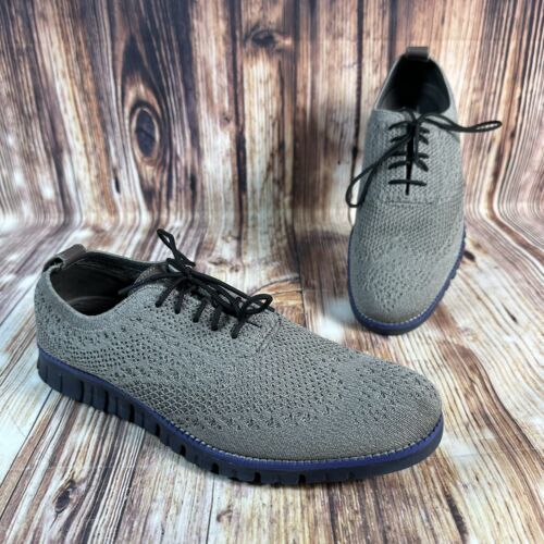 Primary image for Cole Haan Zerogrand Stitchlite Mens Size 9.5 Grey Wingtip Oxford Casual Shoes