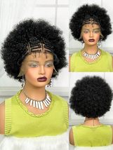 Real Wigs Short Curly Wig, 14 Inches, Baby Hair, Transparent Lace Front, Human H - £97.17 GBP