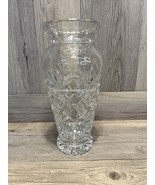 Vintage HAND CUT LEAD CRYSTAL VASE 10&quot; TALL 5” DIAMETER - $13.98