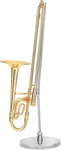 Broadway Gifts Gold Trombone With Case And Stand Miniature Instrument, 5... - $39.92
