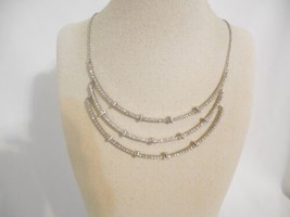 INC 16&quot; Silver-Tone Crystal &amp; Rondelle Bead Collar Necklace Y414 $34 - £10.35 GBP