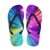 Autumn LeAnn Designs® | Adult Flip Flops Shoes, Rainbow Sparkle - £19.65 GBP