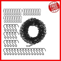 Durable Rust-Resistant Black Iron Hanging Chains with 30 Clips &amp; Hooks, ... - $334.79 MXN