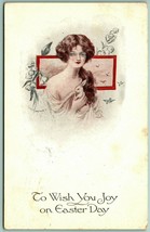 Artista Firmato Hhs Art Déco Pasqua Giorno Gioia Gibson Girl 1913 DB Postcard G5 - £12.78 GBP