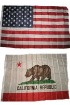 Wholesale Combo Lot of 3x5 USA Flag State of California 3x5 2 Flags Banner BEST  - £7.38 GBP