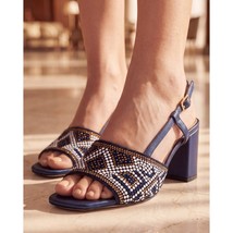 The Nampula Navy Blue Leather Women Slingback Sandal image 13