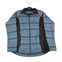 Kerrits Womens Sweater Large Black Blue Full Zip Fleece Pockets Equestrian - £14.30 GBP