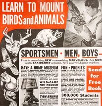 1947 Northwest School Of Taxidermy Advertisement Vintage Mounting Huntin... - $19.99
