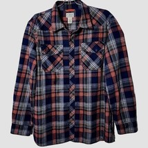 LL Bean Men XL Wool Polyester Button Dwon Long Sleeve Plaid Shirt - £46.14 GBP