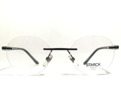 Starck Eyeglasses Frames SH2021 0002 Black Gray Gunmetal Round Rimless 48-20-145 - £183.94 GBP