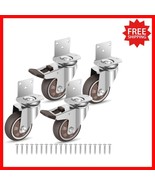 Set of 4 3 Inch Heavy Duty Side Mount Casters with Quiet Operation for F... - $81.25 CAD